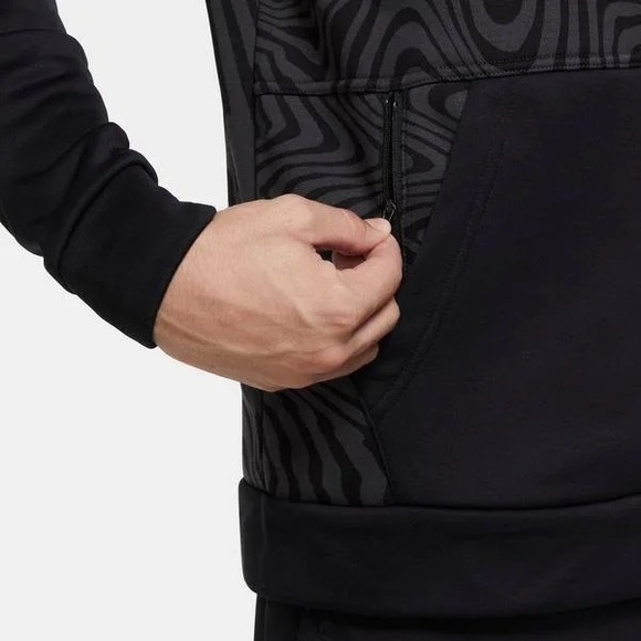 Nike Therma Dri Fit Swoosh Pullover Training Black Gray Hoodie - Picture 7 of 8